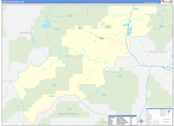 Deer Lodge County, MT Wall Map Zip Code Basic Style 2023